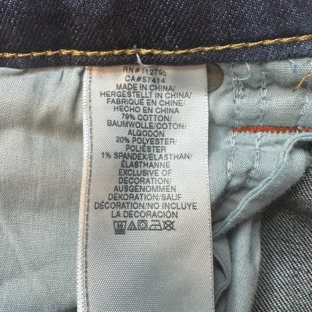 True Religion Jeans Mens 42 Blue Ricky Relaxed Straight Dark Wash Stretch Denim